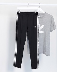 Черные спортивные брюки с логотипом adidas Originals adicolor-Черный