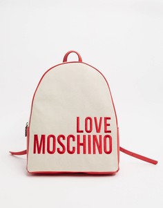Рюкзак с большим логотипом Love Moschino-Бежевый