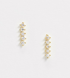 Серебряные позолоченные серьги-клаймберы с кристаллами Kingsley Ryan-Золотой