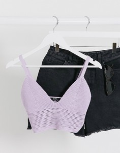 Лавандовый бралетт в стиле кроше Bershka-Фиолетовый