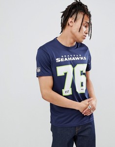 Темно-синяя футболка с большим логотипом "Seattle Seahawks" New Era NFL-Темно-синий