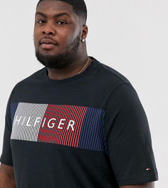Черная футболка с большим логотипом-флагом Tommy Hilfiger Big & Tall-Черный