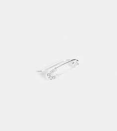 Серебряная серьга в виде английской булавки со стразом ASOS DESIGN-Серебряный