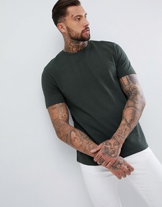 Свободная футболка цвета хаки ASOS DESIGN-Зеленый