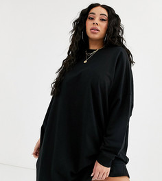 Трикотажное oversize-платье ASOS DESIGN Curve-Черный