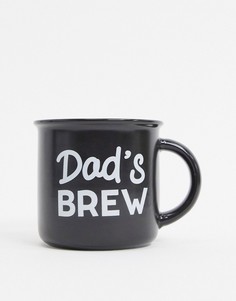 Черная кружка с надписью "Dads brew" Sass & Belle-Мульти