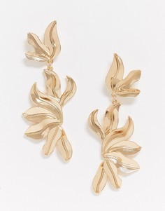 Золотисто-розовые фактурные серьги ASOS DESIGN-Золотой