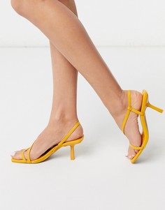 Желтые босоножки на среднем каблуке с ремешками ASOS DESIGN-Желтый