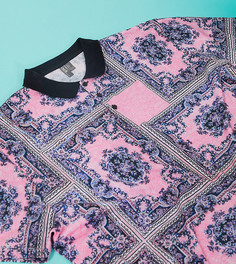 Свободное поло с принтом ASOS DESIGN Plus-Розовый