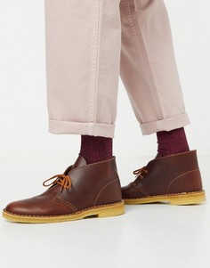 Светло-коричневые кожаные дезерты Clarks Originals-Светло-коричневый