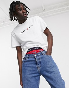 Белая футболка с логотипом на груди Tommy Jeans-Белый