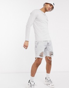Светлый лонгслив с логотипом на груди Jack & Jones Core-Белый