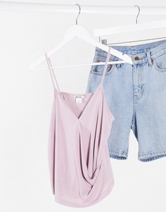 Топ на бретелях с запахом Monki-Розовый