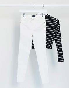 Белые джинсы скинни с завышенной талией Pieces-Белый