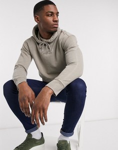 Светло-коричневый свитшот с логотипом Hollister