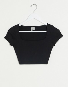 Черный кроп-топ для груди большого размера ASOS DESIGN