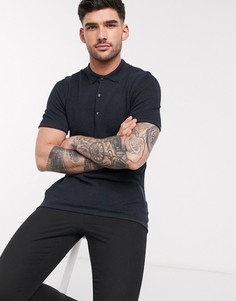 Темно-синее поло Selected Homme-Темно-синий