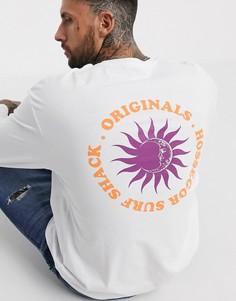 Белый лонгслив с принтом на спине Jack & Jones Originals