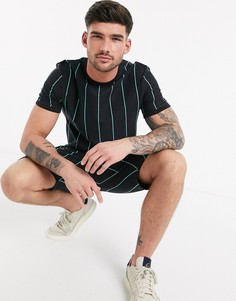 Черная футболка в вертикальную полоску New Look-Черный