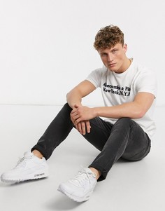 Белая футболка с логотипом Abercrombie & Fitch-Белый
