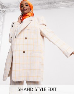 Бежевый пиджак в стиле 70-х ASOS DESIGN