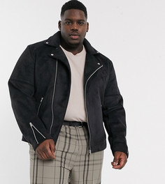 Черная байкерская куртка из искусственной кожи ASOS DESIGN Plus-Черный