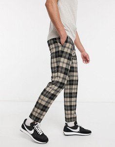 Светло-бежевые брюки в клетку Topman-Светло-бежевый