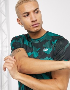 Зеленая футболка с камуфляжным принтом New Balance Running Accelerate-Зеленый