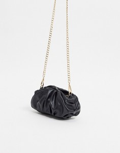 Черная сумка со сборками ASOS DESIGN-Черный