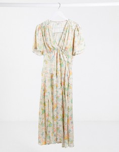 Платье миди с цветочным принтом Topshop-Мульти