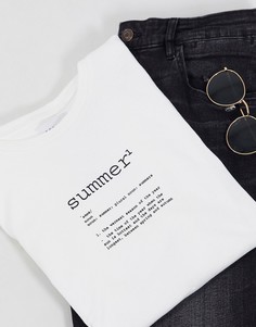 Белая футболка с принтом Topman-Белый