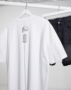 Белая футболка с черепом River Island-Белый