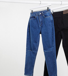 Темные джинсы в винтажном стиле с рваными коленями Reclaimed Vintage inspired-Синий