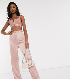 Брюки со складками Missguided Tall-Розовый