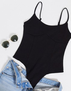 Черное боди на бретелях ASOS DESIGN-Черный