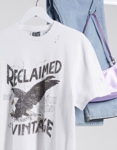 Белая футболка с необработанным краем Reclaimed Vintage-Белый