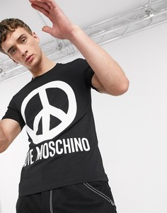 Черная футболка с принтом "пацифик" Love Moschino-Черный