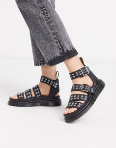 Черные сандалии с люверсами Dr Martens-Черный