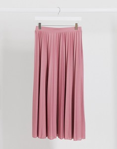 Розовая плиссированная юбка миди ASOS DESIGN-Мульти