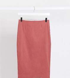 Темно-розовая юбка-карандаш с завышенной талией ASOS DESIGN Tall-Розовый