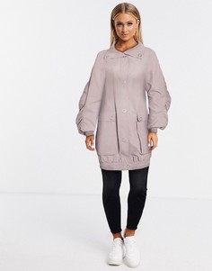 Парка в стиле oversized лавандового цвета ASOS DESIGN-Розовый