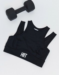 Черный сетчатый бюстгальтер  HIIT
