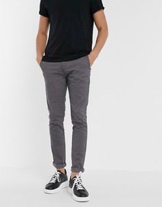 Темно-серые чиносы скинни Topman-Серый