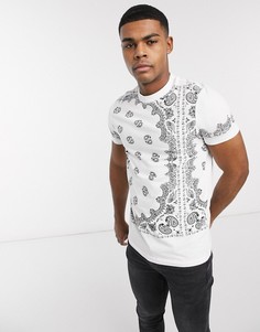 Узкая футболка из органического хлопка с принтом пейсли ASOS DESIGN-Белый
