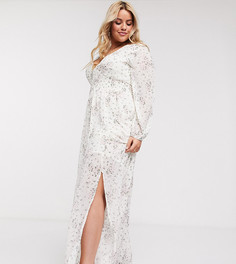 Платье макси с мелким цветочным принтом Missguided Plus-Мульти