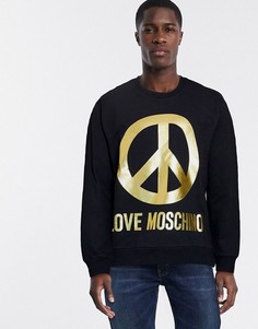 Свитшот с логотипом Love Moschino-Черный