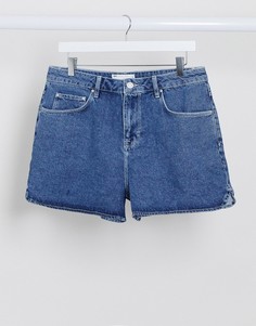 Темно-синие джинсовые шорты в спортивном стиле ASOS DESIGN-Синий