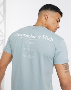 Синяя футболка из плотного материала Abercrombie & Fitch-Синий