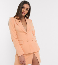 Эксклюзивный пиджак персикового цвета со сборками 4th + Reckless Petite-Оранжевый