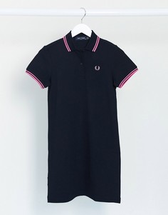 Темно-синее платье с двойным кантом Fred Perry-Темно-синий